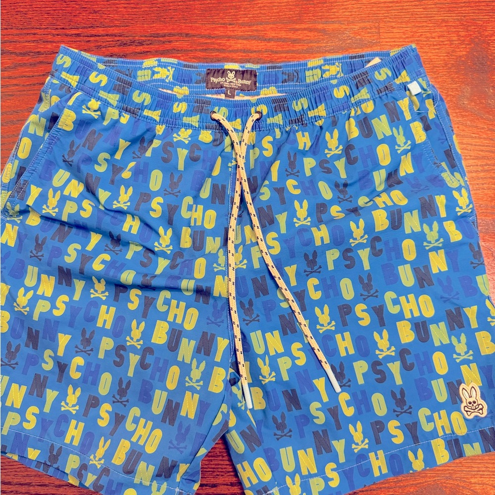 Psycho bunny swimsuit,size Large blue